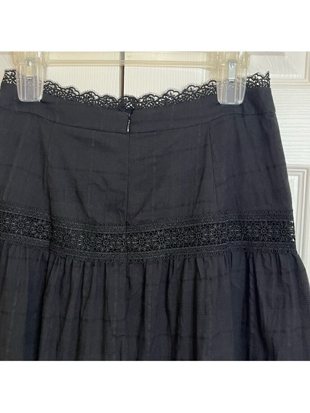 Free People Endless Rose Black Lace Mini Skirt Medium - Picture 9 of 11